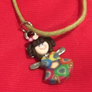 Beautiful Little Brunette Girl Pendant Necklace